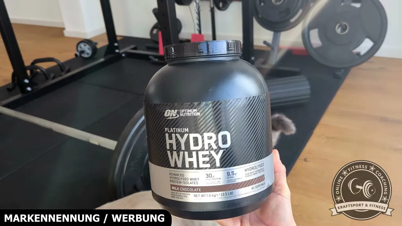 Die 1,6-kg-Dose Optimum Nutrition Platinum Hydro Whey enthält rund 40 Portionen Molkenproteinisolat.